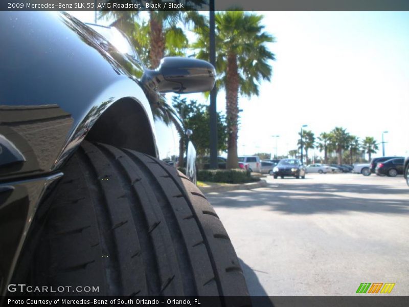 Black / Black 2009 Mercedes-Benz SLK 55 AMG Roadster