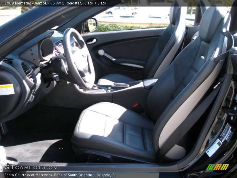Black / Black 2009 Mercedes-Benz SLK 55 AMG Roadster