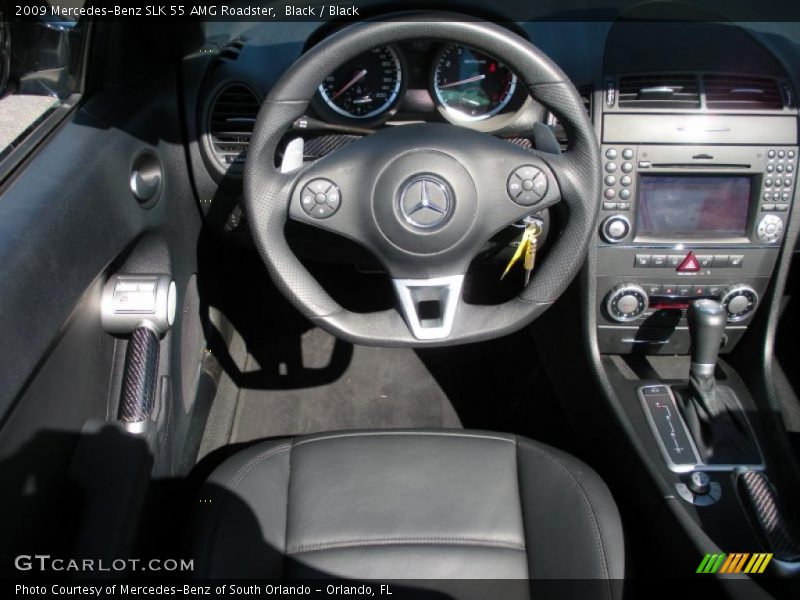 Black / Black 2009 Mercedes-Benz SLK 55 AMG Roadster