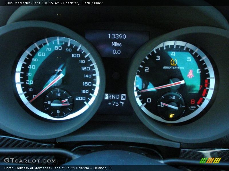 Black / Black 2009 Mercedes-Benz SLK 55 AMG Roadster