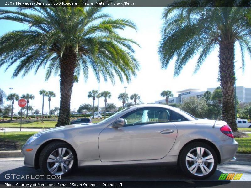 Pewter Metallic / Black/Beige 2009 Mercedes-Benz SLK 350 Roadster