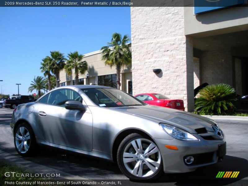 Pewter Metallic / Black/Beige 2009 Mercedes-Benz SLK 350 Roadster