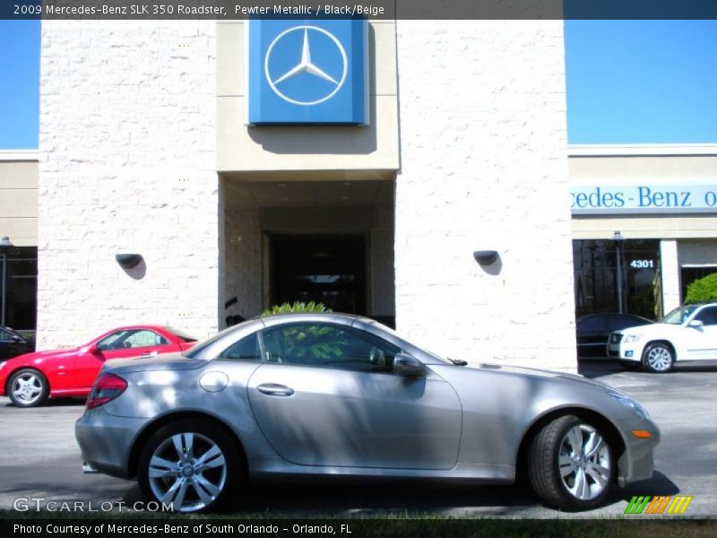 Pewter Metallic / Black/Beige 2009 Mercedes-Benz SLK 350 Roadster