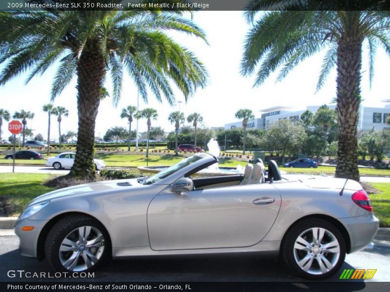 Pewter Metallic / Black/Beige 2009 Mercedes-Benz SLK 350 Roadster
