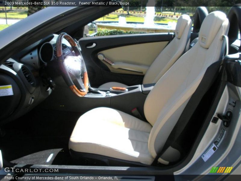 Pewter Metallic / Black/Beige 2009 Mercedes-Benz SLK 350 Roadster