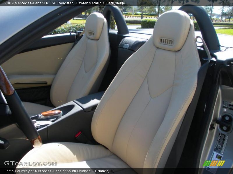 Pewter Metallic / Black/Beige 2009 Mercedes-Benz SLK 350 Roadster