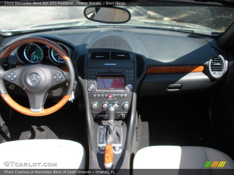 Pewter Metallic / Black/Beige 2009 Mercedes-Benz SLK 350 Roadster