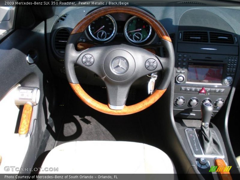 Pewter Metallic / Black/Beige 2009 Mercedes-Benz SLK 350 Roadster