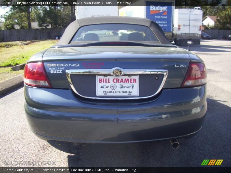 Onyx Green Pearl / Dark Slate Gray 2002 Chrysler Sebring LXi Convertible