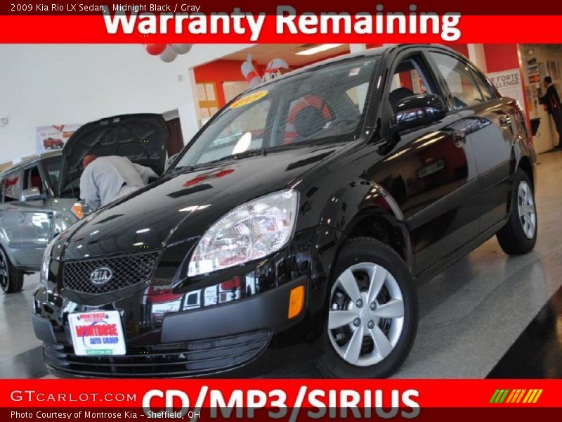 Midnight Black / Gray 2009 Kia Rio LX Sedan