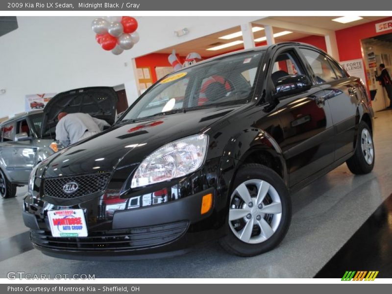 Midnight Black / Gray 2009 Kia Rio LX Sedan