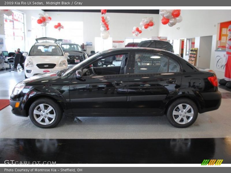 Midnight Black / Gray 2009 Kia Rio LX Sedan