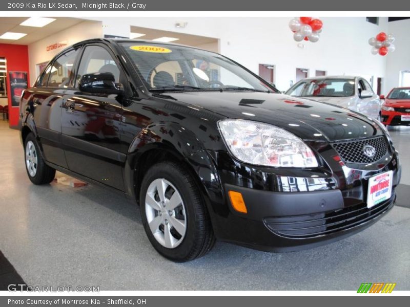 Midnight Black / Gray 2009 Kia Rio LX Sedan