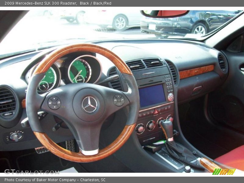 Black / Black/Red 2009 Mercedes-Benz SLK 300 Roadster