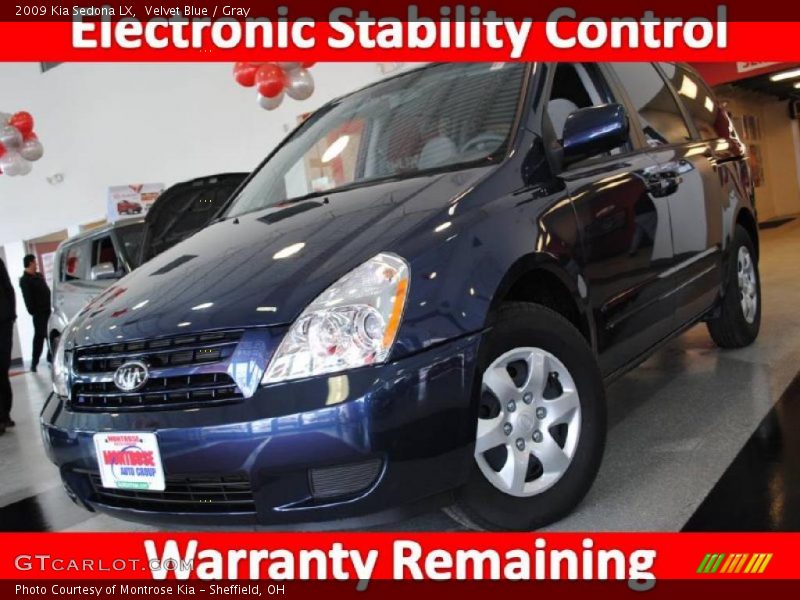 Velvet Blue / Gray 2009 Kia Sedona LX