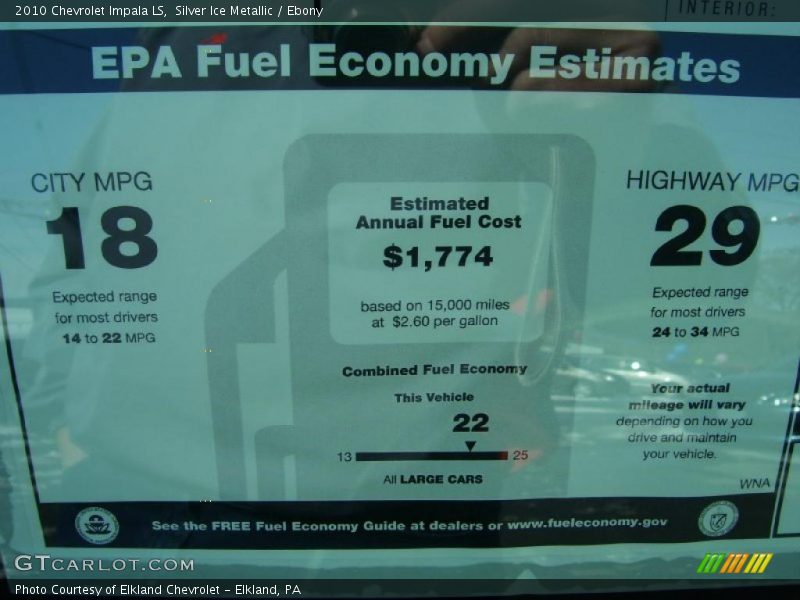 Silver Ice Metallic / Ebony 2010 Chevrolet Impala LS