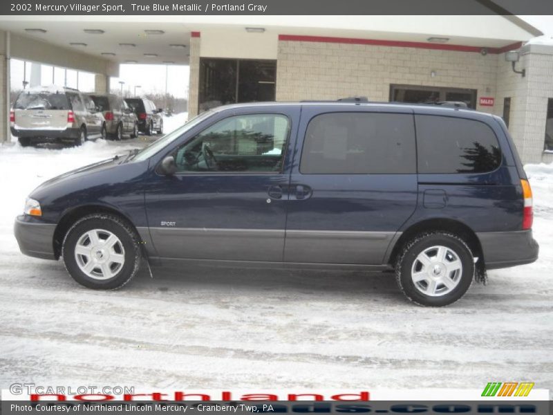 True Blue Metallic / Portland Gray 2002 Mercury Villager Sport