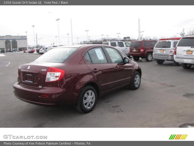 Vivid Red / Black 2009 Suzuki SX4 Sedan LE