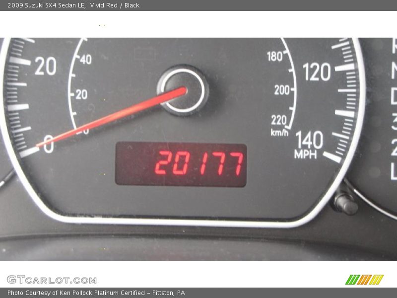 Vivid Red / Black 2009 Suzuki SX4 Sedan LE