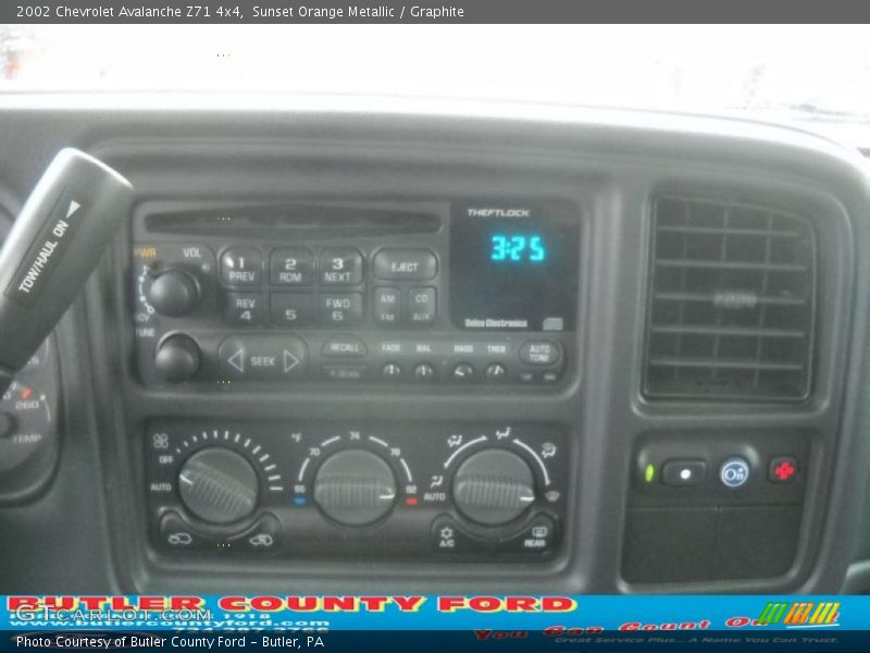 Sunset Orange Metallic / Graphite 2002 Chevrolet Avalanche Z71 4x4