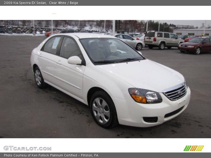Clear White / Beige 2009 Kia Spectra EX Sedan