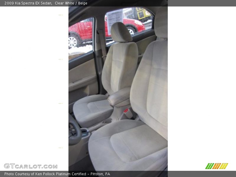 Clear White / Beige 2009 Kia Spectra EX Sedan