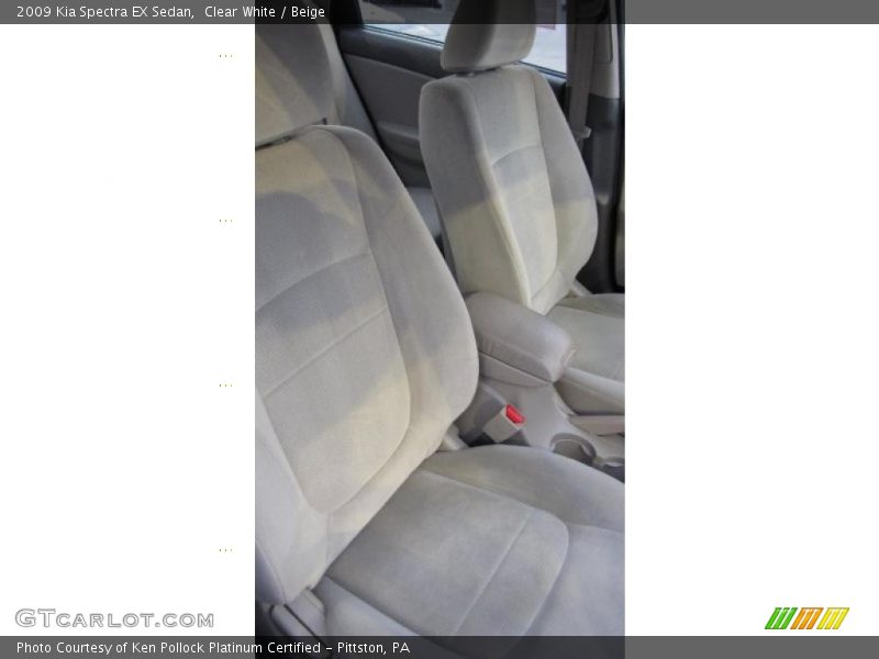 Clear White / Beige 2009 Kia Spectra EX Sedan