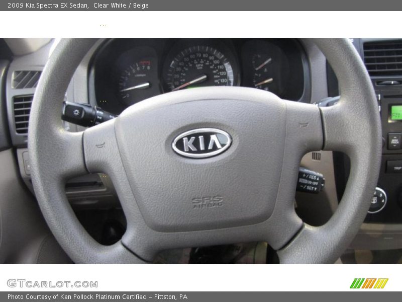 Clear White / Beige 2009 Kia Spectra EX Sedan