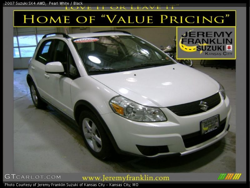 Pearl White / Black 2007 Suzuki SX4 AWD
