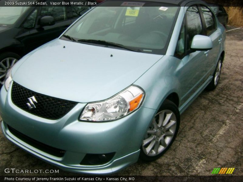 Vapor Blue Metallic / Black 2009 Suzuki SX4 Sedan