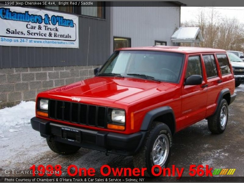 Bright Red / Saddle 1998 Jeep Cherokee SE 4x4