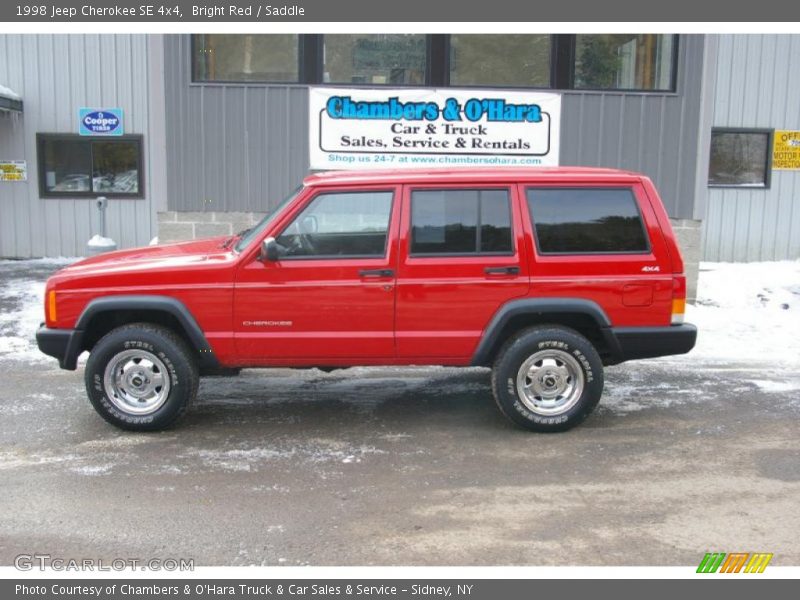 Bright Red / Saddle 1998 Jeep Cherokee SE 4x4