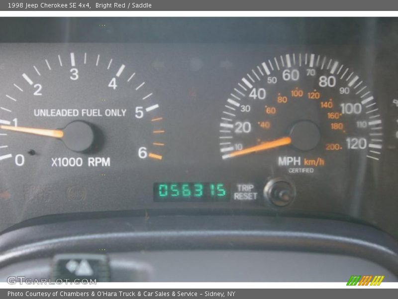 Bright Red / Saddle 1998 Jeep Cherokee SE 4x4
