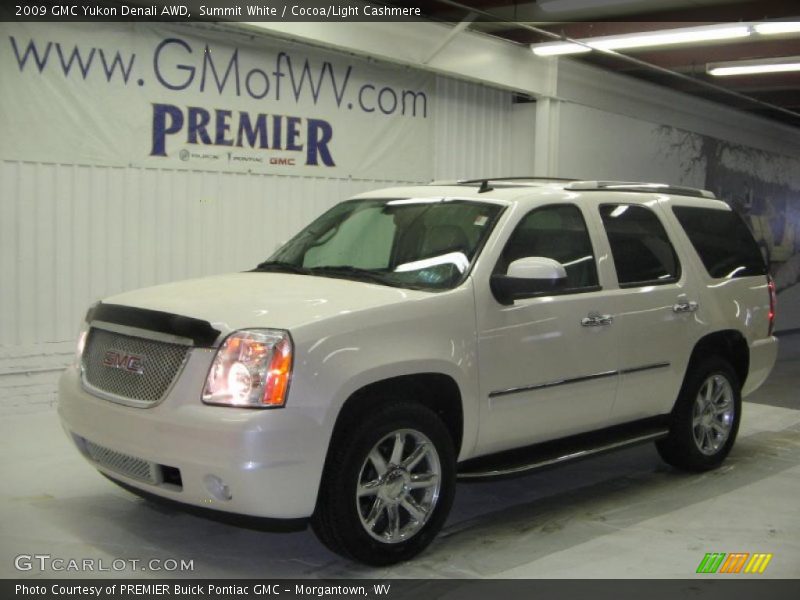 Summit White / Cocoa/Light Cashmere 2009 GMC Yukon Denali AWD