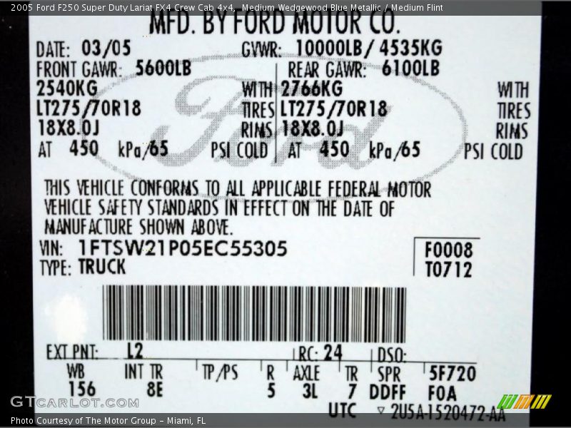 Medium Wedgewood Blue Metallic / Medium Flint 2005 Ford F250 Super Duty Lariat FX4 Crew Cab 4x4