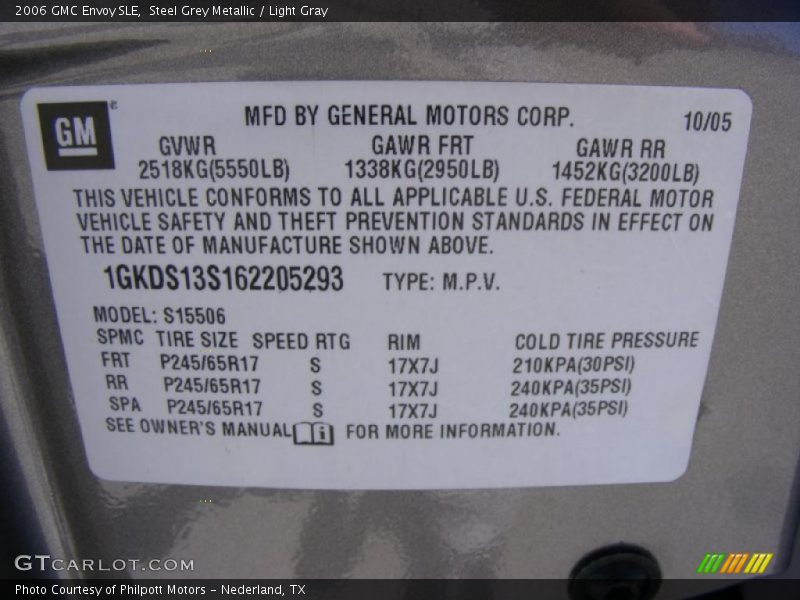 Steel Grey Metallic / Light Gray 2006 GMC Envoy SLE