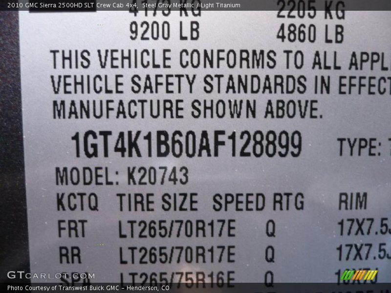 Steel Gray Metallic / Light Titanium 2010 GMC Sierra 2500HD SLT Crew Cab 4x4