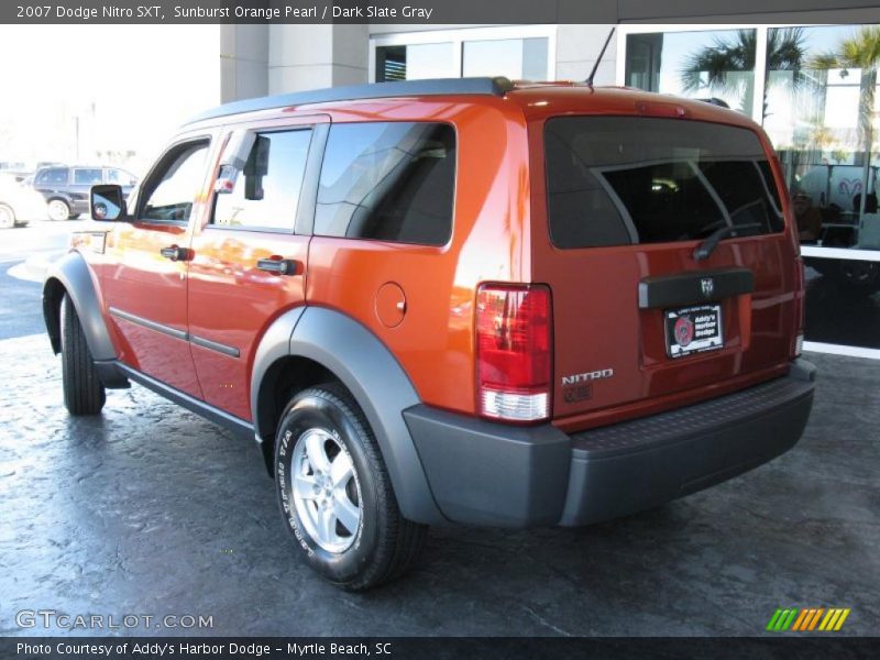 Sunburst Orange Pearl / Dark Slate Gray 2007 Dodge Nitro SXT