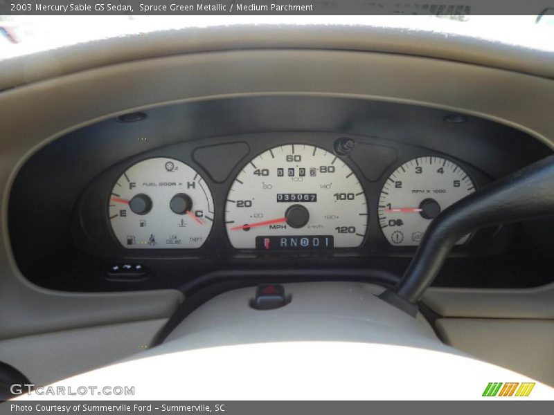 Spruce Green Metallic / Medium Parchment 2003 Mercury Sable GS Sedan
