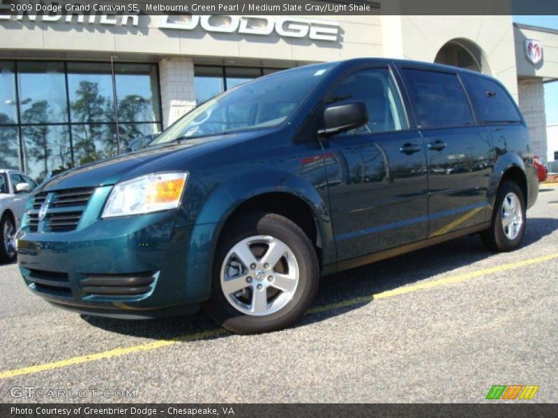 Melbourne Green Pearl / Medium Slate Gray/Light Shale 2009 Dodge Grand Caravan SE