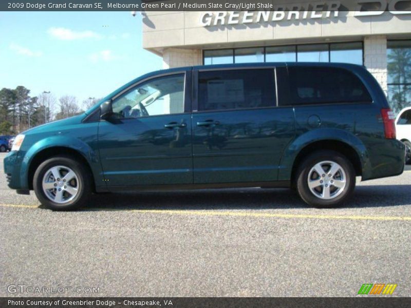 Melbourne Green Pearl / Medium Slate Gray/Light Shale 2009 Dodge Grand Caravan SE