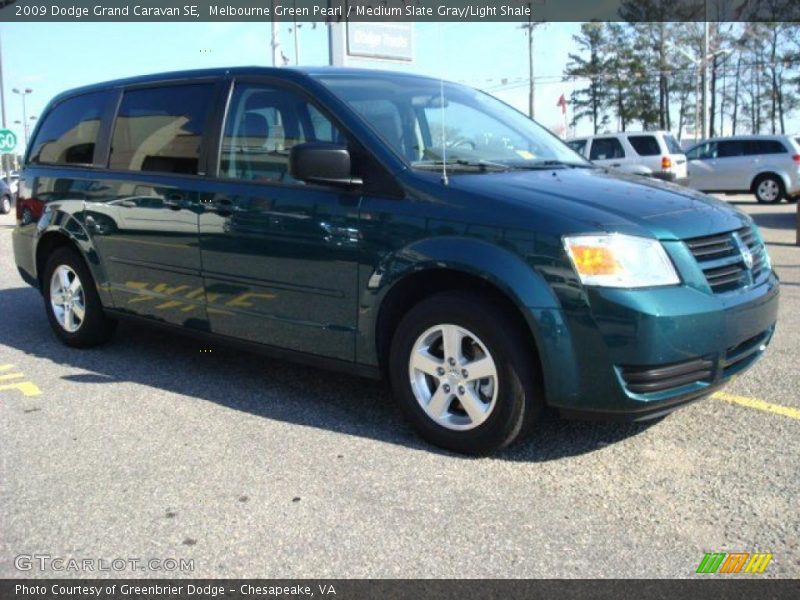 Melbourne Green Pearl / Medium Slate Gray/Light Shale 2009 Dodge Grand Caravan SE