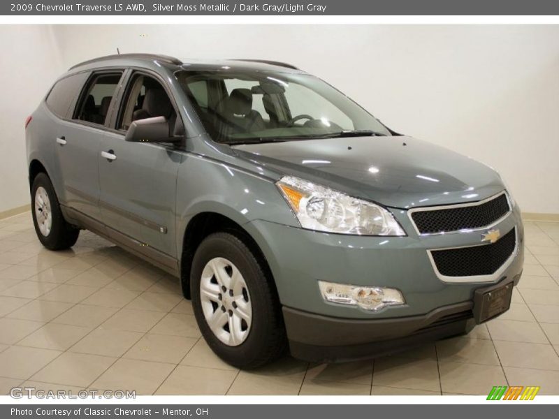Silver Moss Metallic / Dark Gray/Light Gray 2009 Chevrolet Traverse LS AWD