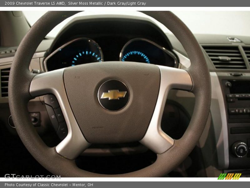Silver Moss Metallic / Dark Gray/Light Gray 2009 Chevrolet Traverse LS AWD