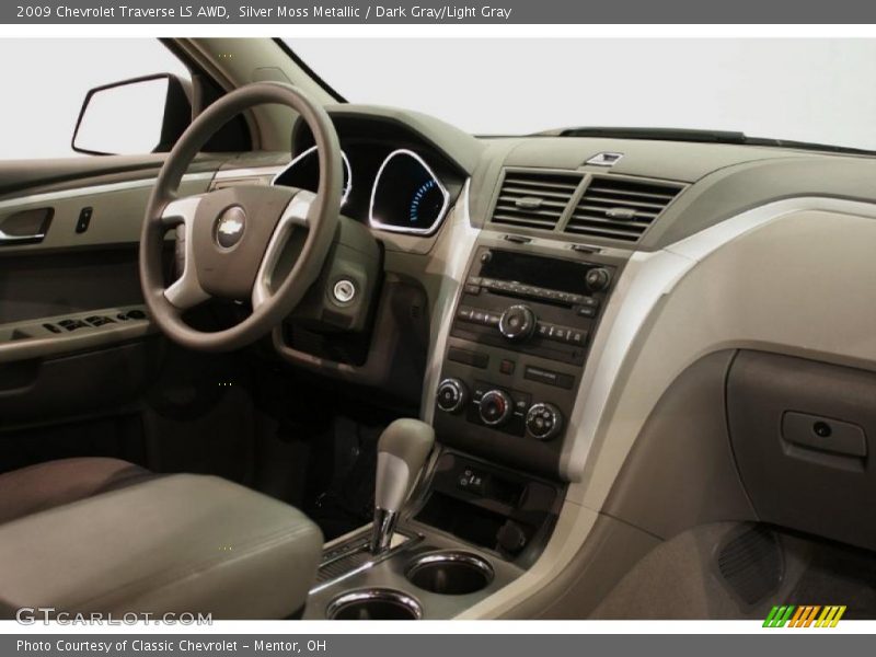 Silver Moss Metallic / Dark Gray/Light Gray 2009 Chevrolet Traverse LS AWD