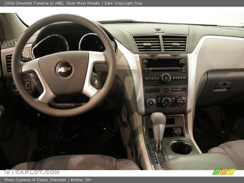 Silver Moss Metallic / Dark Gray/Light Gray 2009 Chevrolet Traverse LS AWD