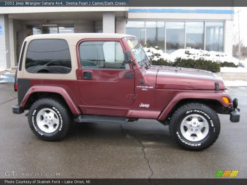 Sienna Pearl / Camel/Dark Green 2001 Jeep Wrangler Sahara 4x4
