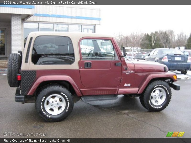 Sienna Pearl / Camel/Dark Green 2001 Jeep Wrangler Sahara 4x4
