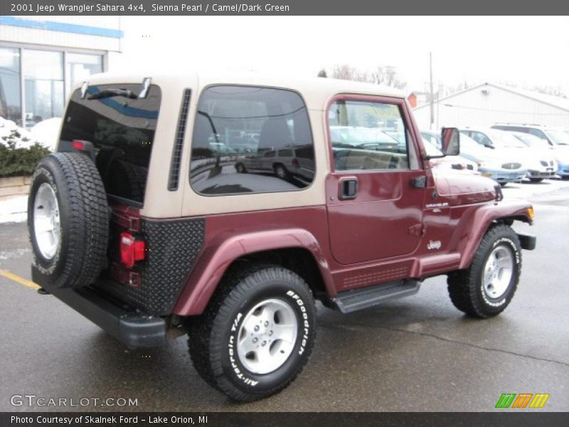 Sienna Pearl / Camel/Dark Green 2001 Jeep Wrangler Sahara 4x4