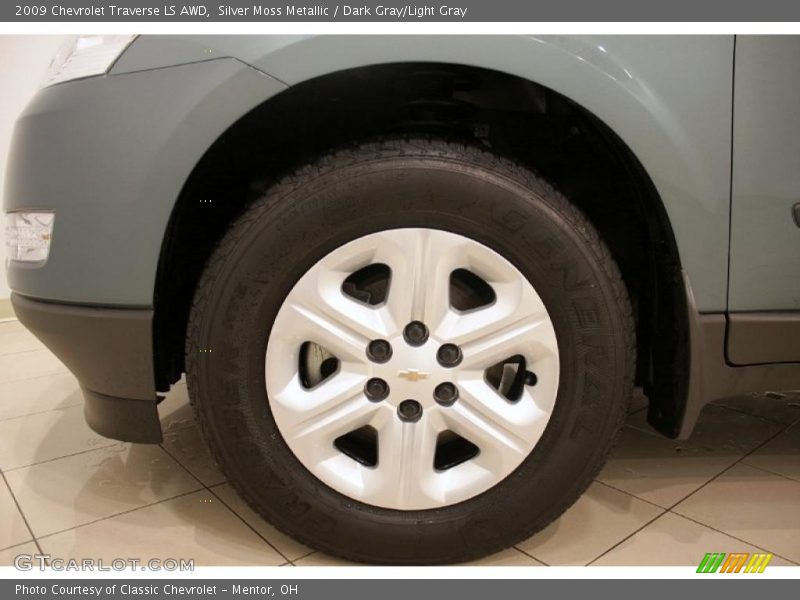 Silver Moss Metallic / Dark Gray/Light Gray 2009 Chevrolet Traverse LS AWD